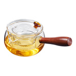 将图片加载到图库查看器，Wood Side Handle Tea Maker Safe Borosilicate Glass Teapot 10 / 17 OZ
