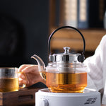 将图片加载到图库查看器，Teapot With Beams Glass Teapot 39 OZ
