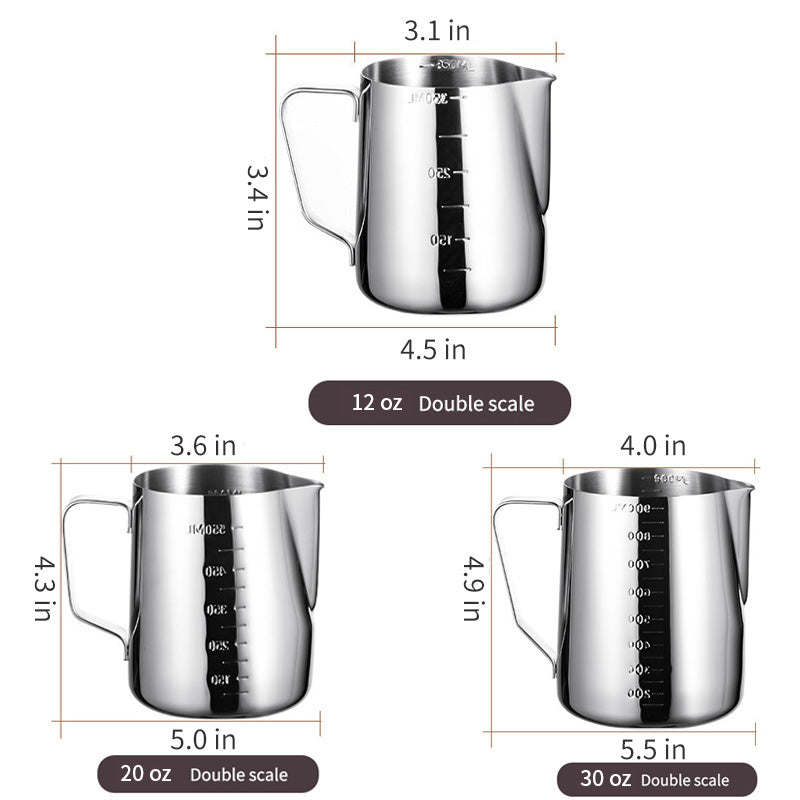 GOALONE 12/20/30 OZ Stainless Steel Milk Frothing Pitcher Portable